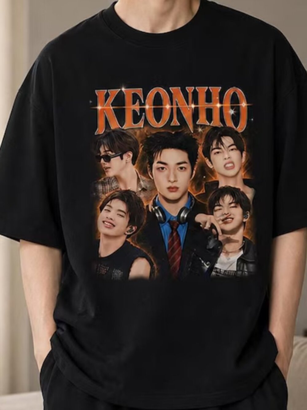 Keonho Graphic Vintage Black Unisex T-Shirt